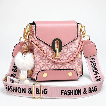 Women's Patterned Crossbody Bag in pink, Compact & Hands-Free