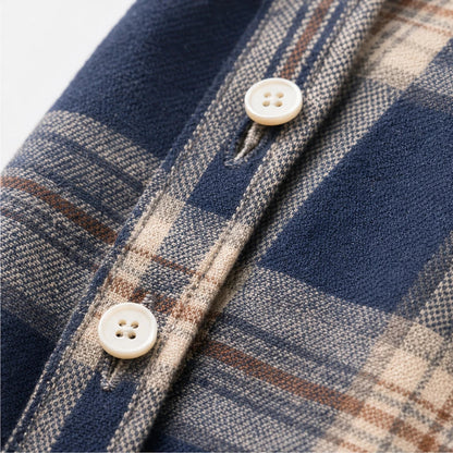 Women's Plaid Button-Front Long-Sleeve Blouse - Relaxed Fit