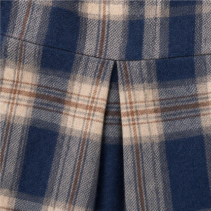 Women's Plaid Button-Front Long-Sleeve Blouse - Relaxed Fit