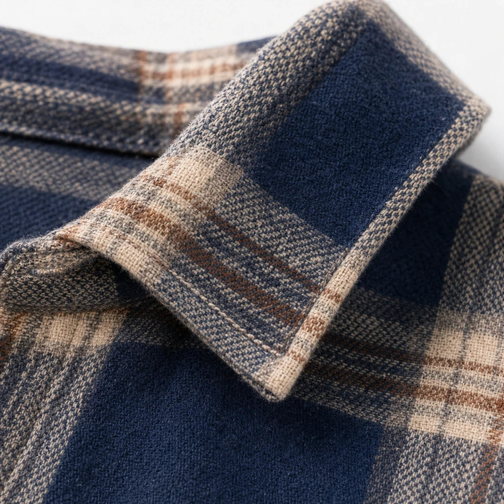 Women's Plaid Button-Front Long-Sleeve Blouse - Relaxed Fit