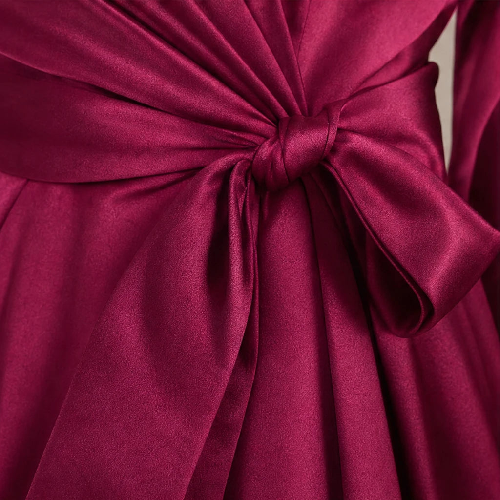 Women's Pleated Wrap Maxi Dress - Floor-Length Evening Elegance