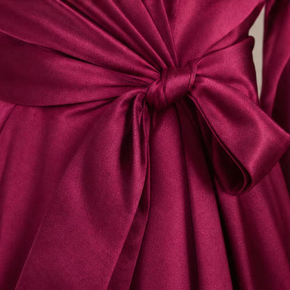 Women's Pleated Wrap Maxi Dress - Floor-Length Evening Elegance