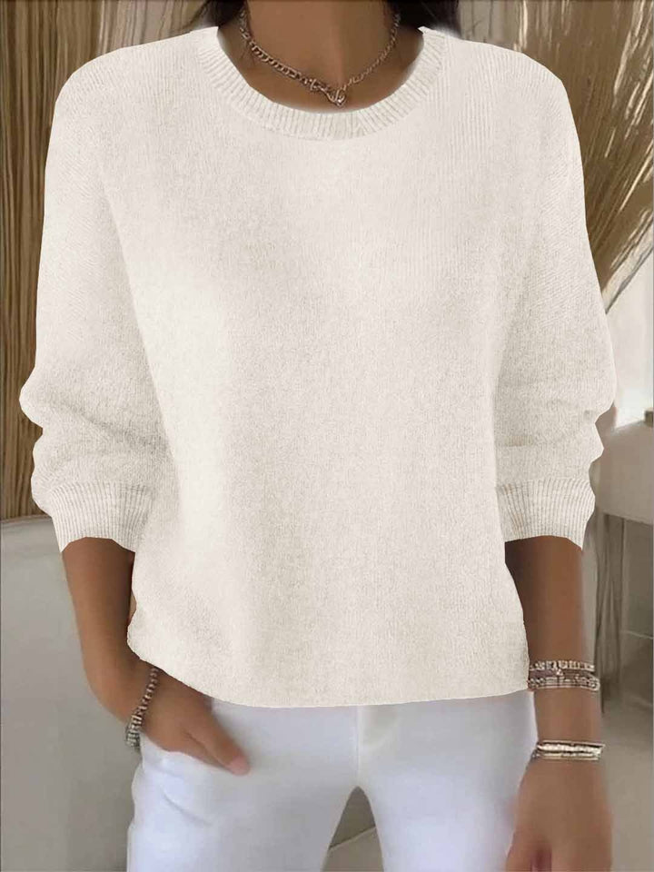 Women's Relaxed Everyday Sweater in cream, Soft Knit