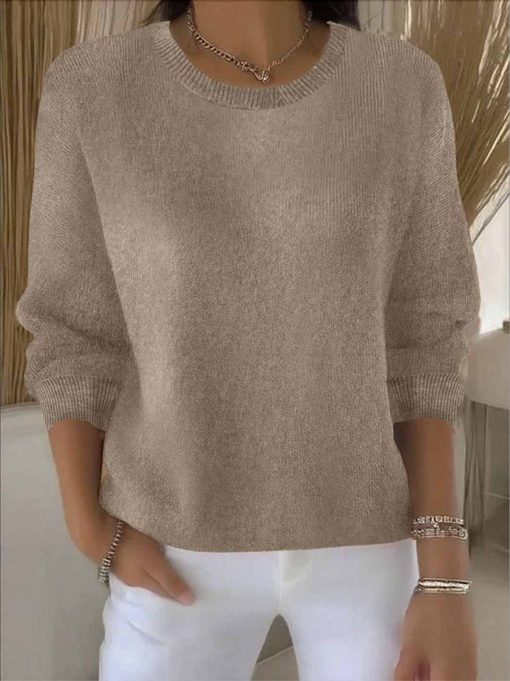 Women's Relaxed Everyday Sweater in khaki, Soft Knit
