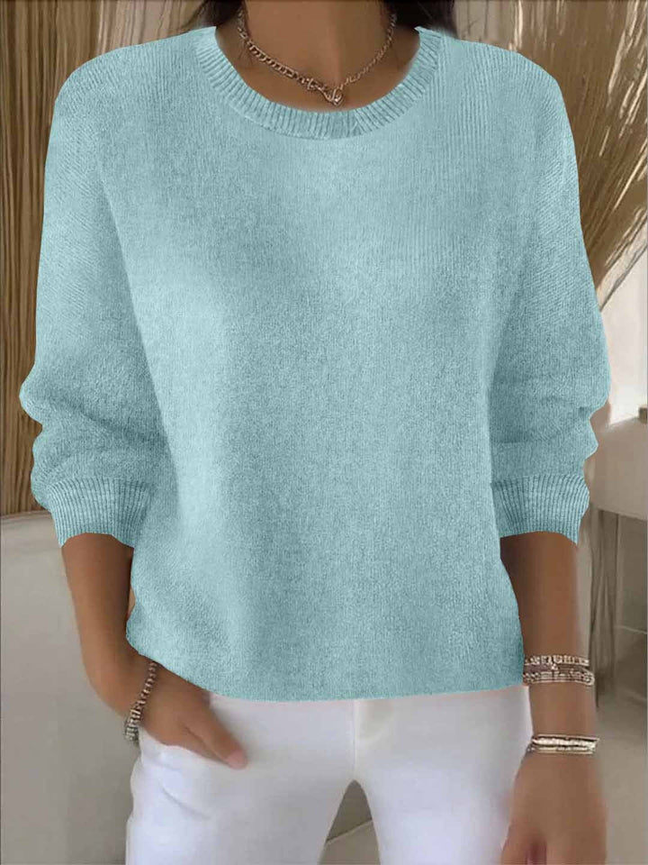 Women's Relaxed Everyday Sweater in light green, Soft Knit