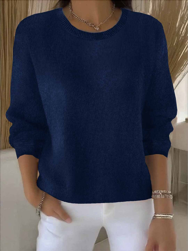 Women's Relaxed Everyday Sweater in navy, Soft Knit