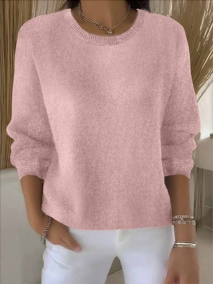 Women's Relaxed Everyday Sweater in pink, Soft Knit