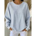 Women's Relaxed Striped Sweatshirt - Crew Neck