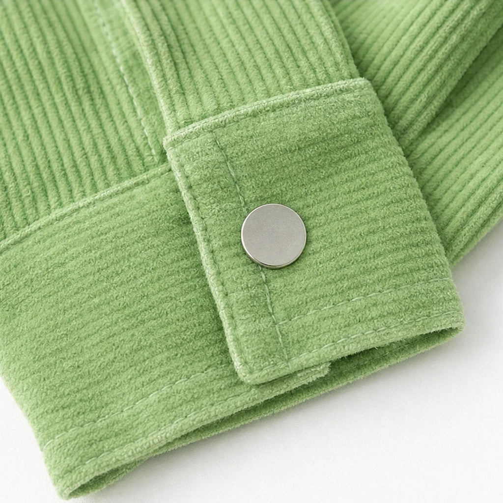 Women's Ribbed Corduroy-Look Button-Front Shirt - Relaxed Fit