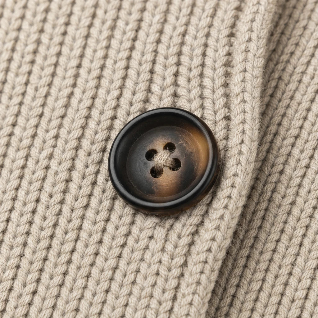 Women's Ribbed Knit Double-Breasted Cardigan - Longline