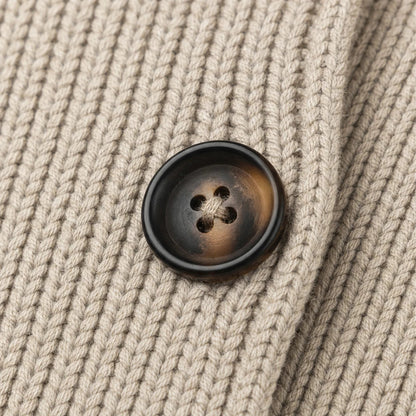 Women's Ribbed Knit Double-Breasted Cardigan - Longline