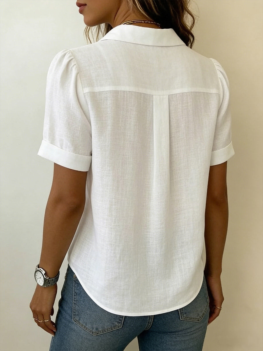 Women's Short-Sleeve Blouse - Refined Tailored Fit