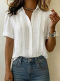 Women's Short-Sleeve Blouse - Refined Tailored Fit