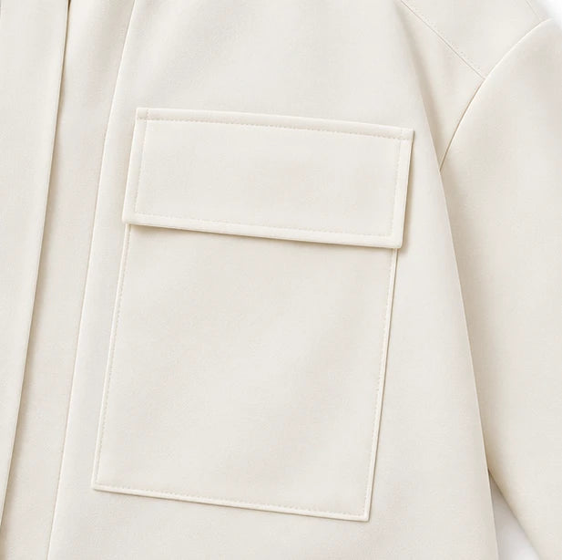 Women's Stand-Collar Shirt and Cropped Trouser Set - Coordinated Work