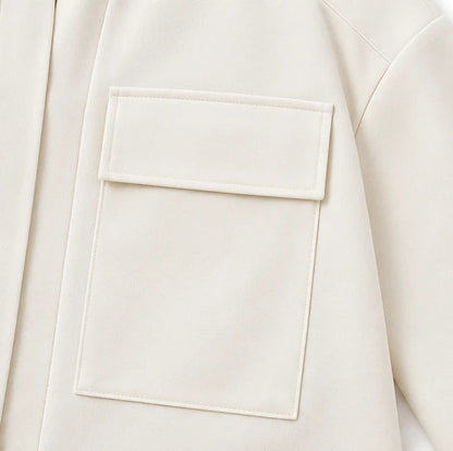 Women's Stand-Collar Shirt and Cropped Trouser Set - Coordinated Work
