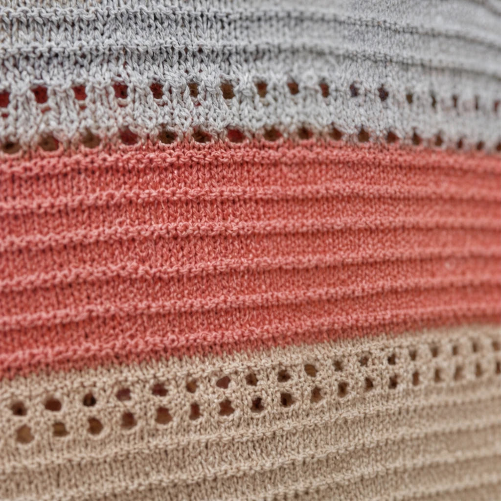 Women's Striped Hollow-Knit Hoodie - Relaxed Fit Open-Knit Layer