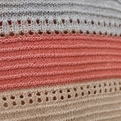 Women's Striped Hollow-Knit Hoodie - Relaxed Fit Open-Knit Layer