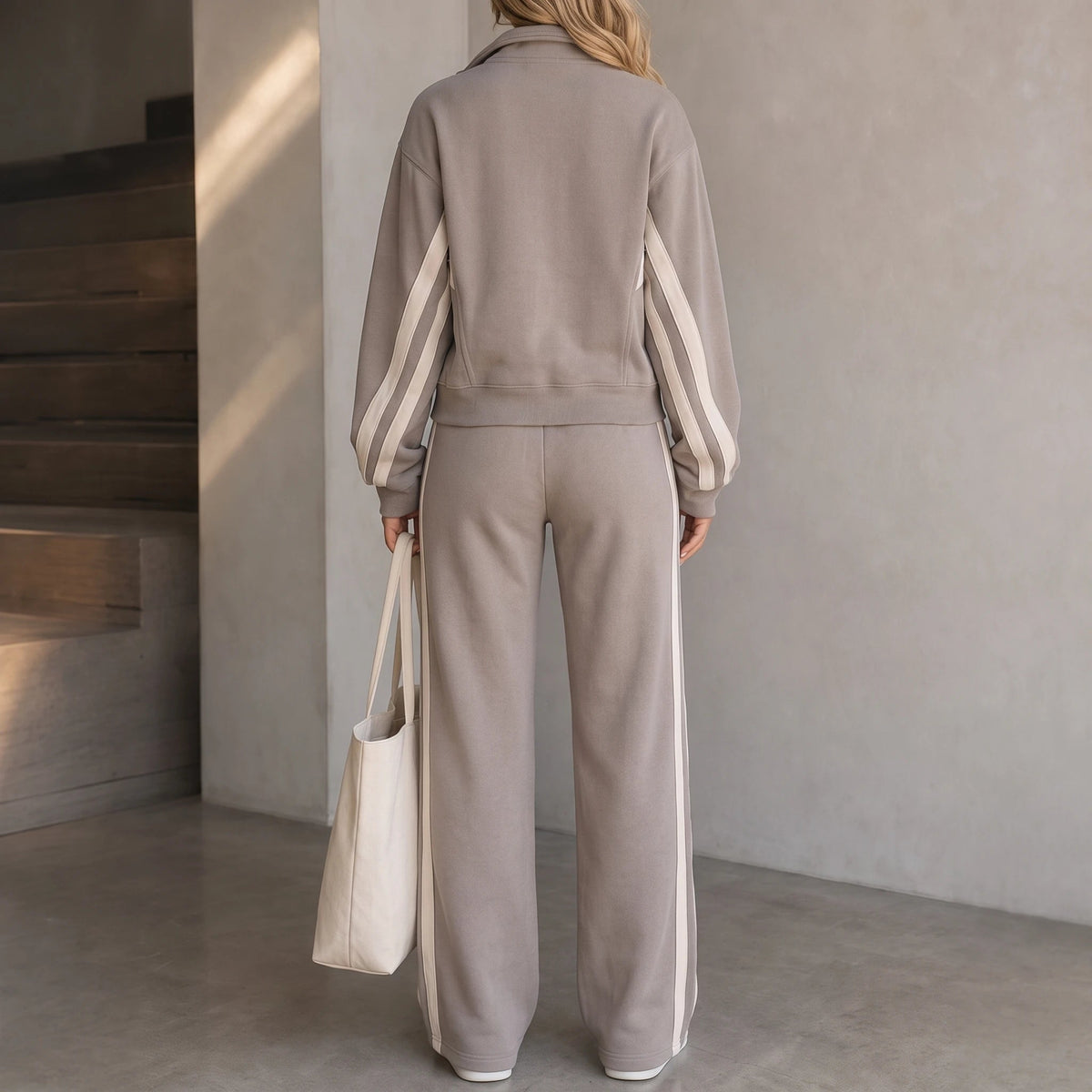 Women's Striped Lounge Set - Coordinated Two-Piece