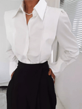 Women's Tailored Button-Up Shirt - Structured Elegance