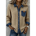 Women's Textured Contrast Shirt - Everyday Elegance