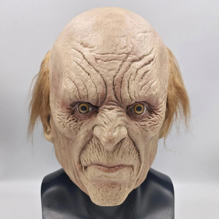 Wrinkled Monster Mask – Full Head Halloween Accessory with Attached Ha
