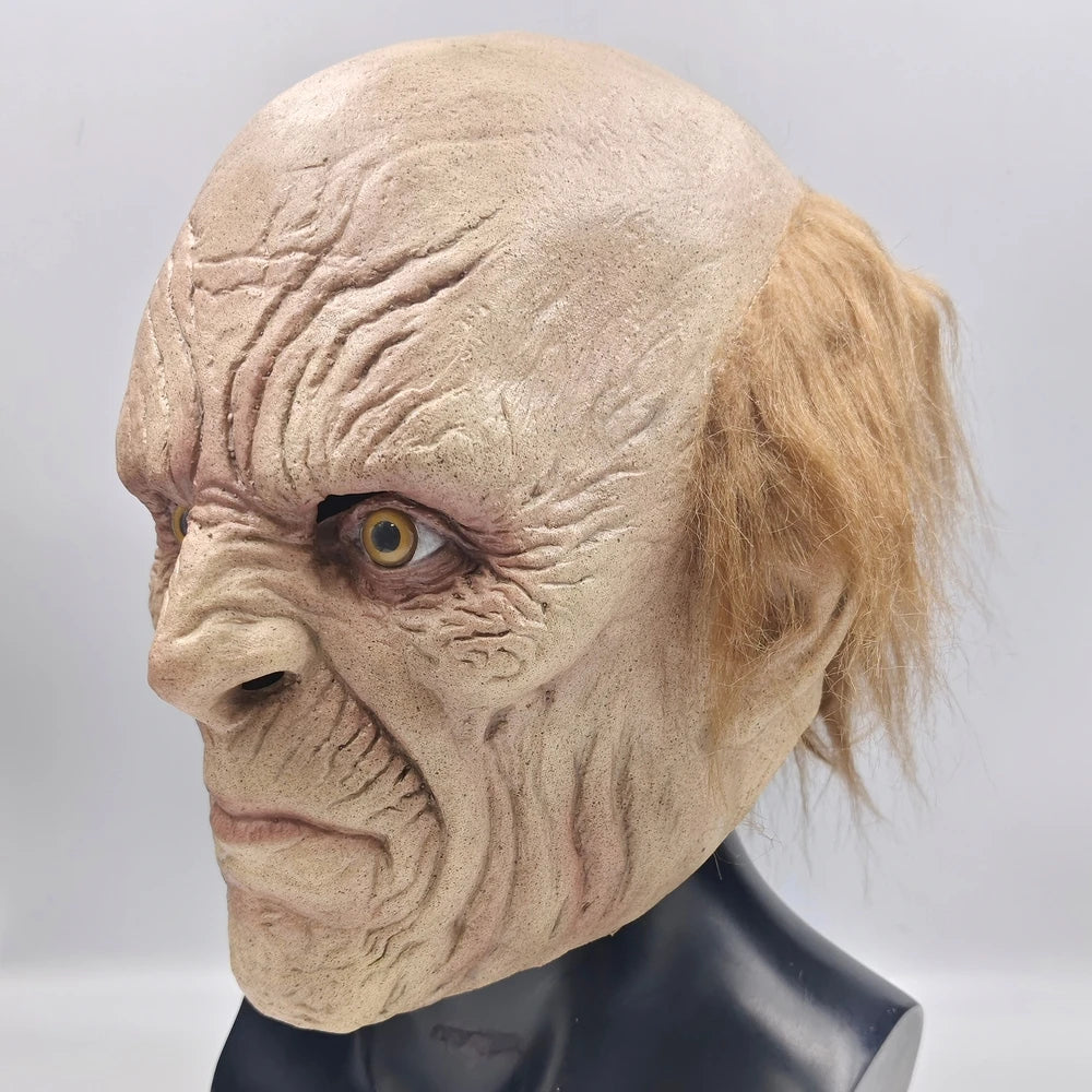 Wrinkled Monster Mask – Full Head Halloween Accessory with Attached Ha