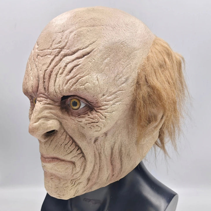 Wrinkled Monster Mask – Full Head Halloween Accessory with Attached Ha