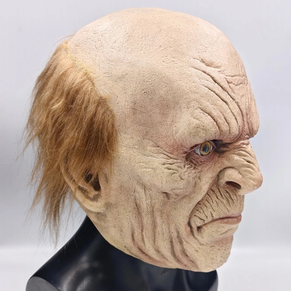 Wrinkled Monster Mask – Full Head Halloween Accessory with Attached Ha