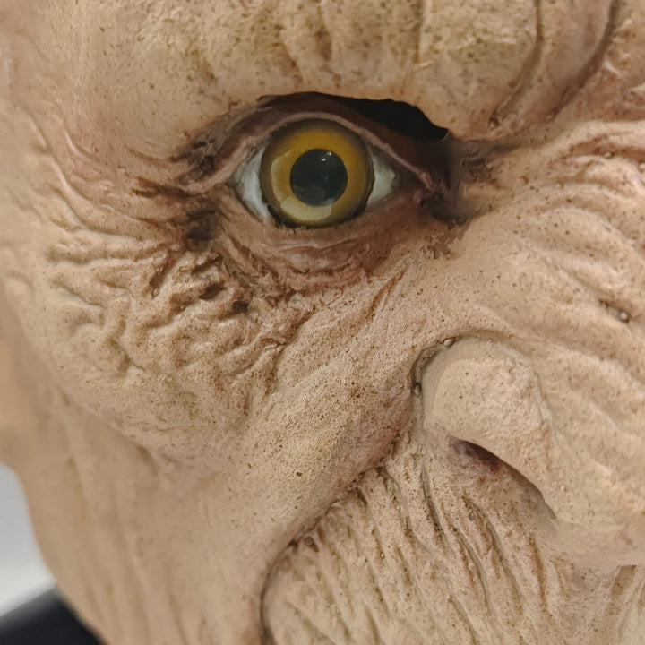 Wrinkled Monster Mask – Full Head Halloween Accessory with Attached Ha